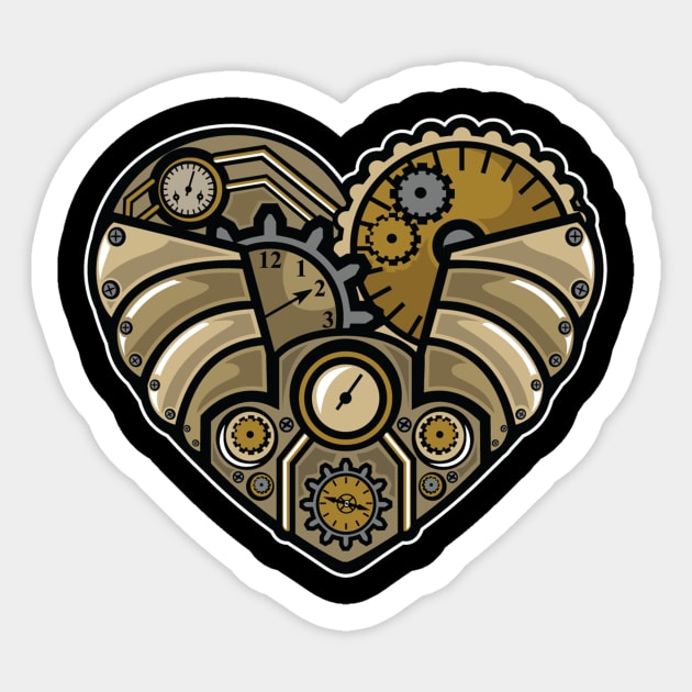 Steampunk-Heart Sticker by Eoli Studio